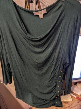 Michael Kors green long sleeve top Size L